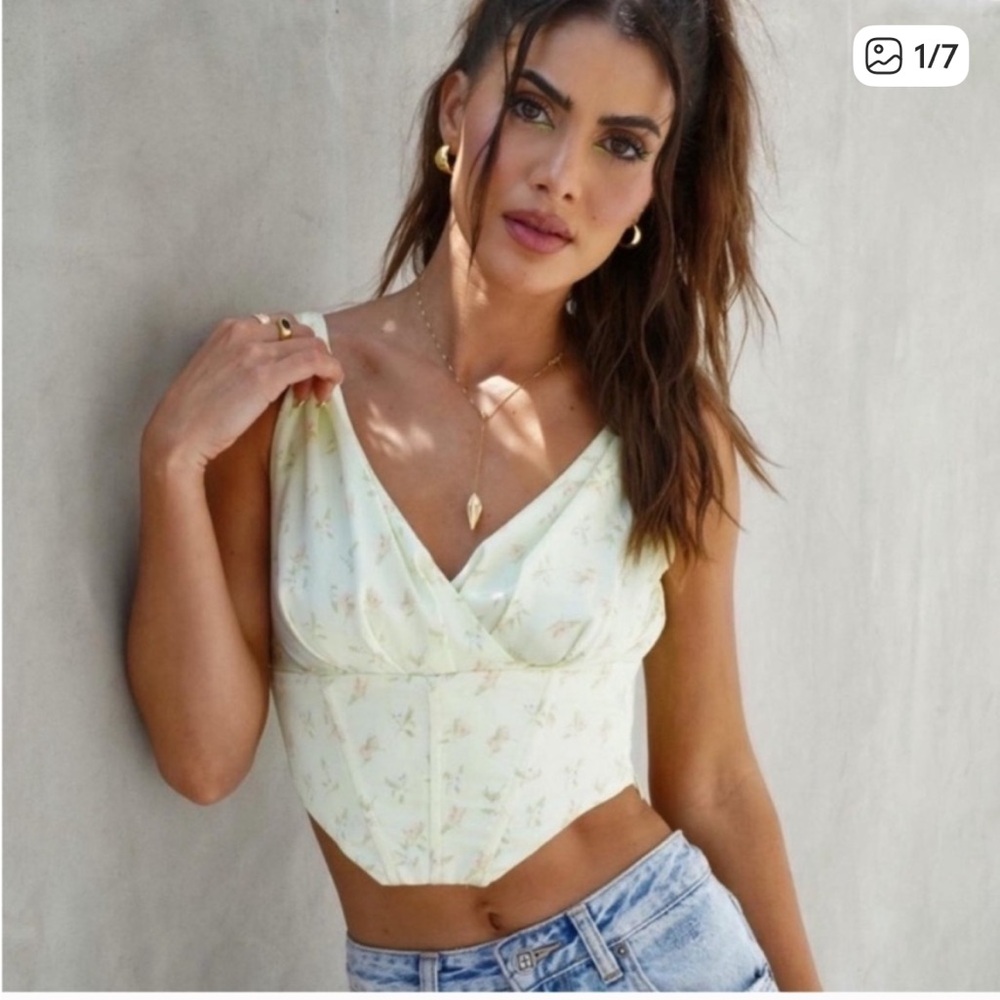 Trudy Bustier in Sage Delilah CAMILA COELHO XS